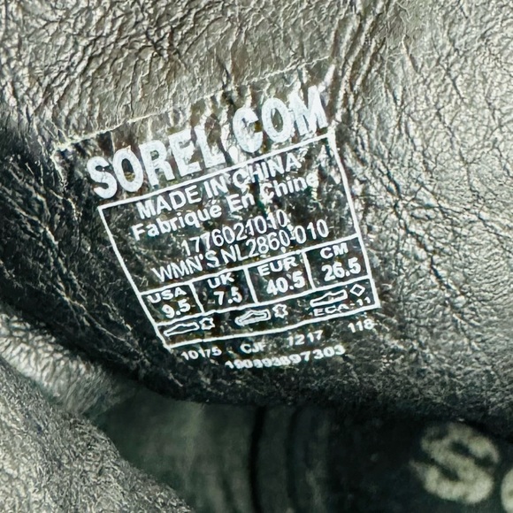 Sorel After Hours Lace Up Peep Toe Black Leather Wedge Bootie Shoe Size 9.5 - Picture 10 of 13